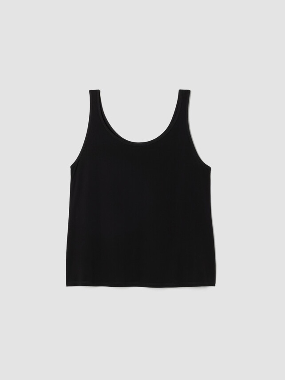 Eileen Fisher Stretch Silk Jersey Scoop Neck Tank in Black XS - Picture 3 of 9